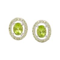 WHITE GOLD AND PERIDOT EARRINGS