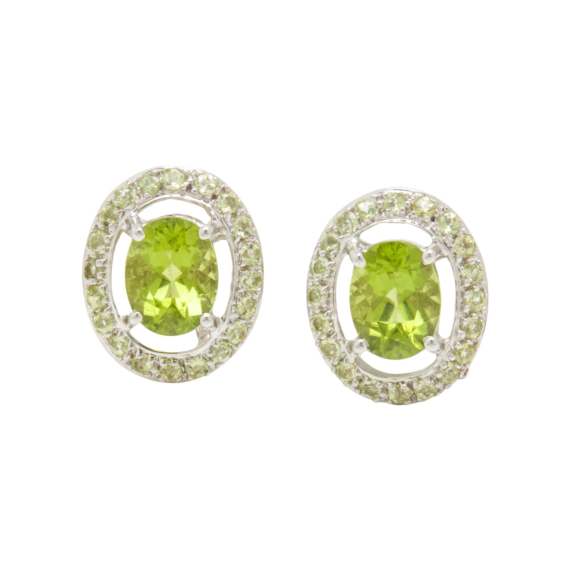 WHITE GOLD AND PERIDOT EARRINGS