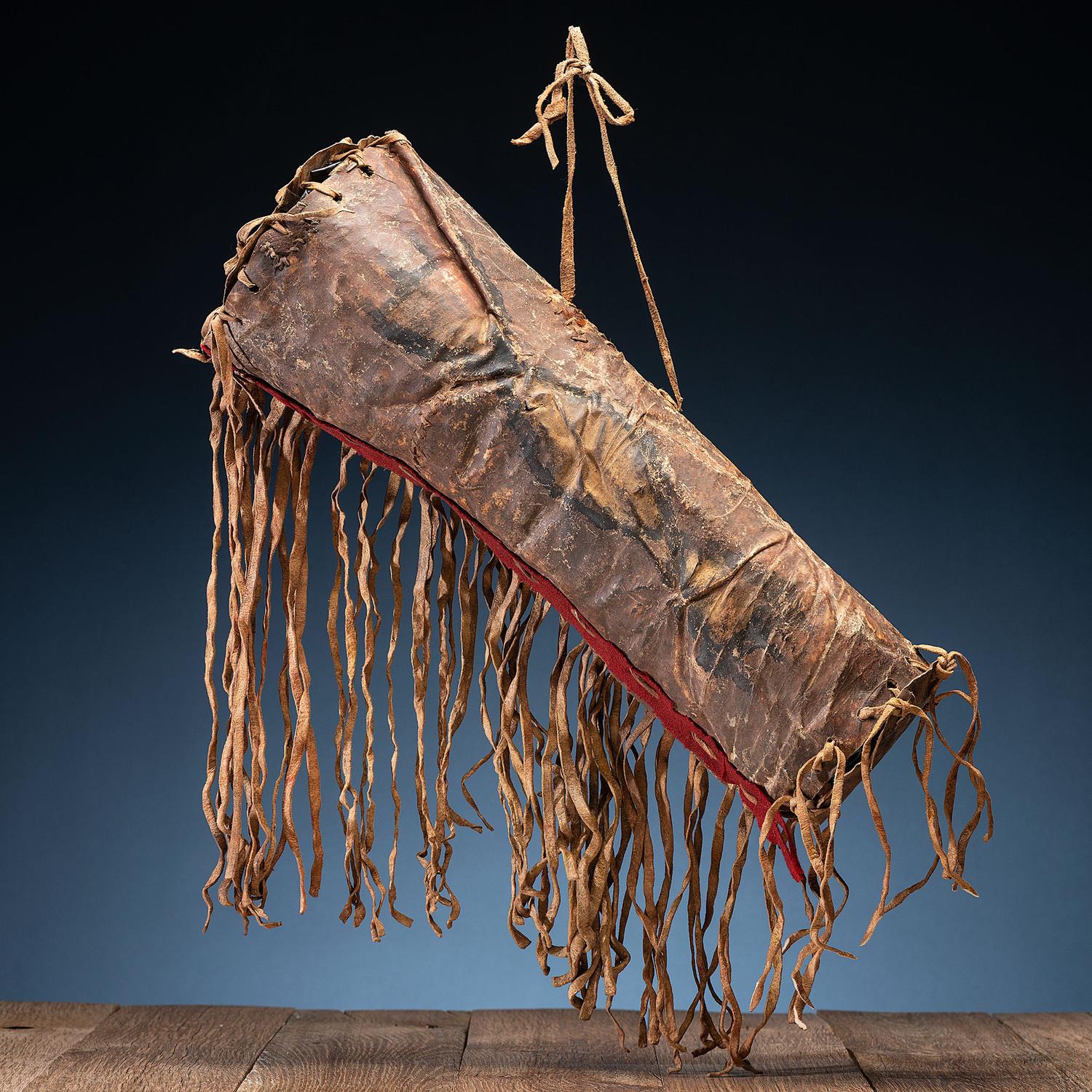 Blackfeet Painted Parfleche Cylinder