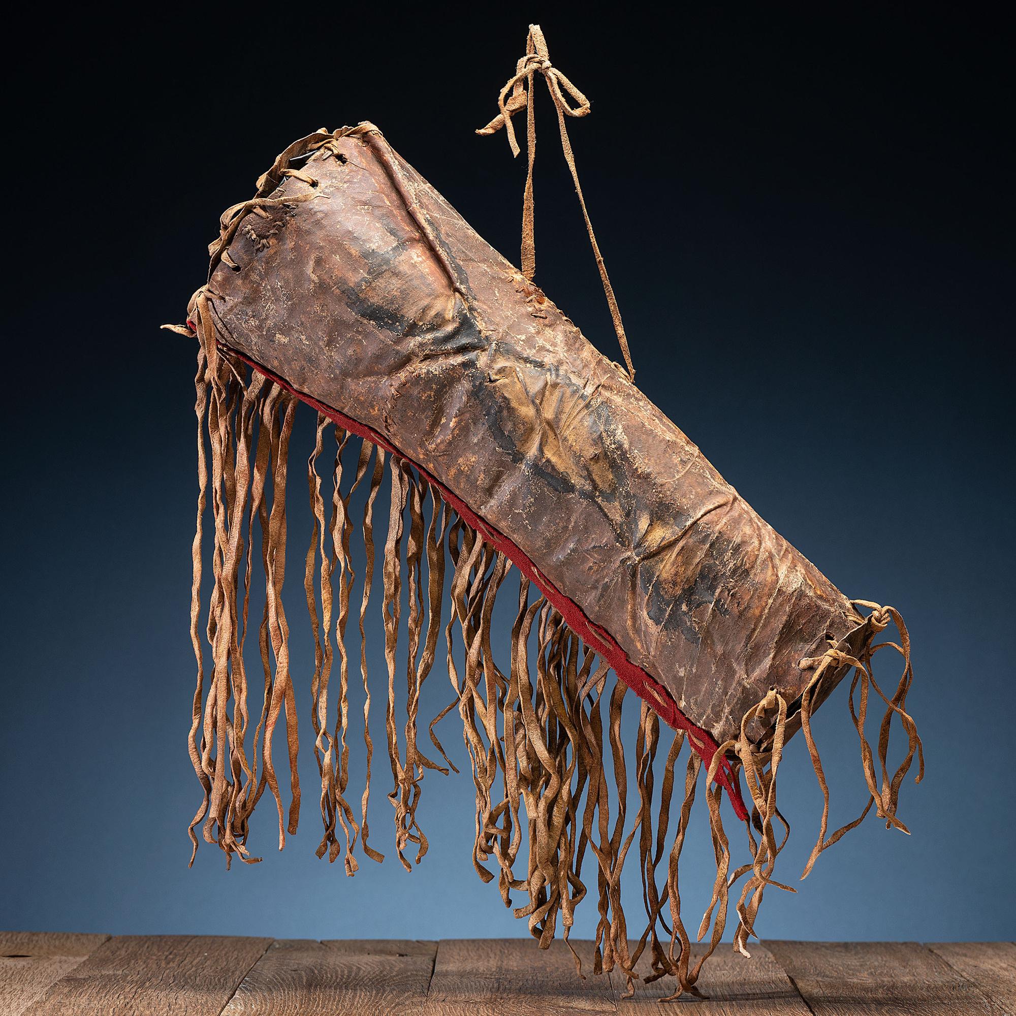 Blackfeet Painted Parfleche Cylinder