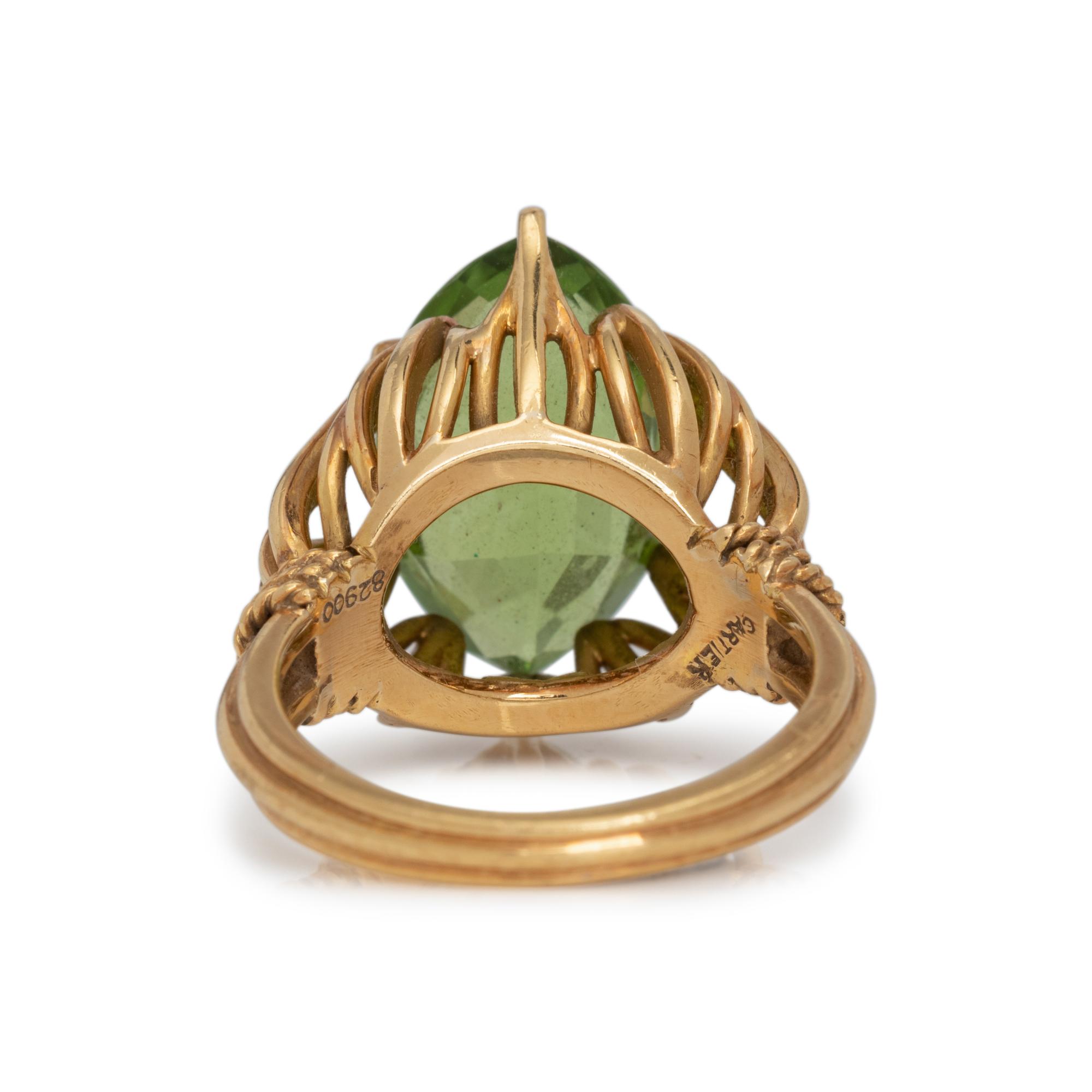 CARTIER, YELLOW GOLD AND PERIDOT RING