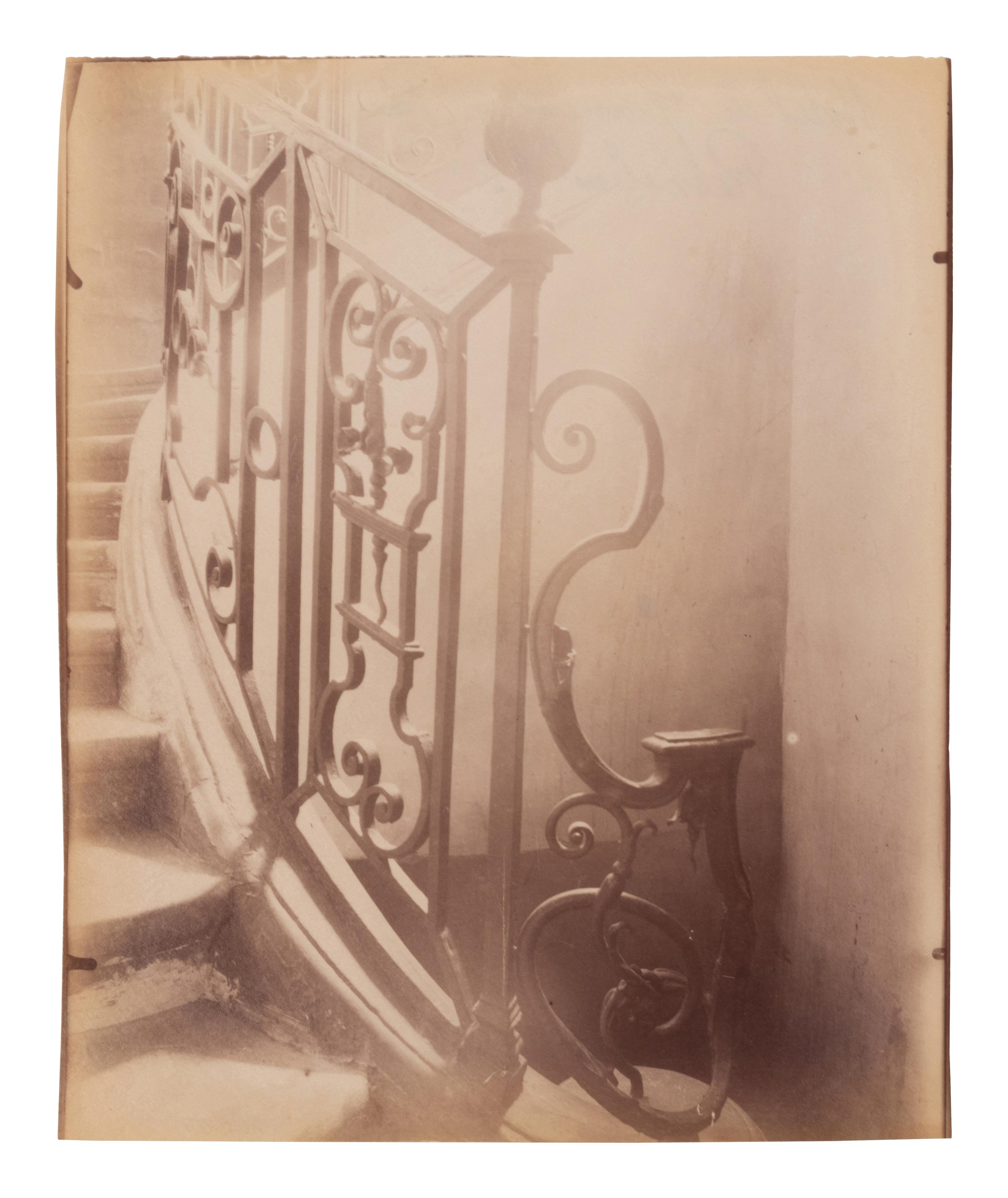A group of three photographs ( Escalier, rue Beautreilles 7, 1904 (4e arr) , 1903-1904; Hôtel de Beauffremont, rue de Grenelle 87 , 1901; Hôtel de Grancry, 83 rue Richelieu , 1907)