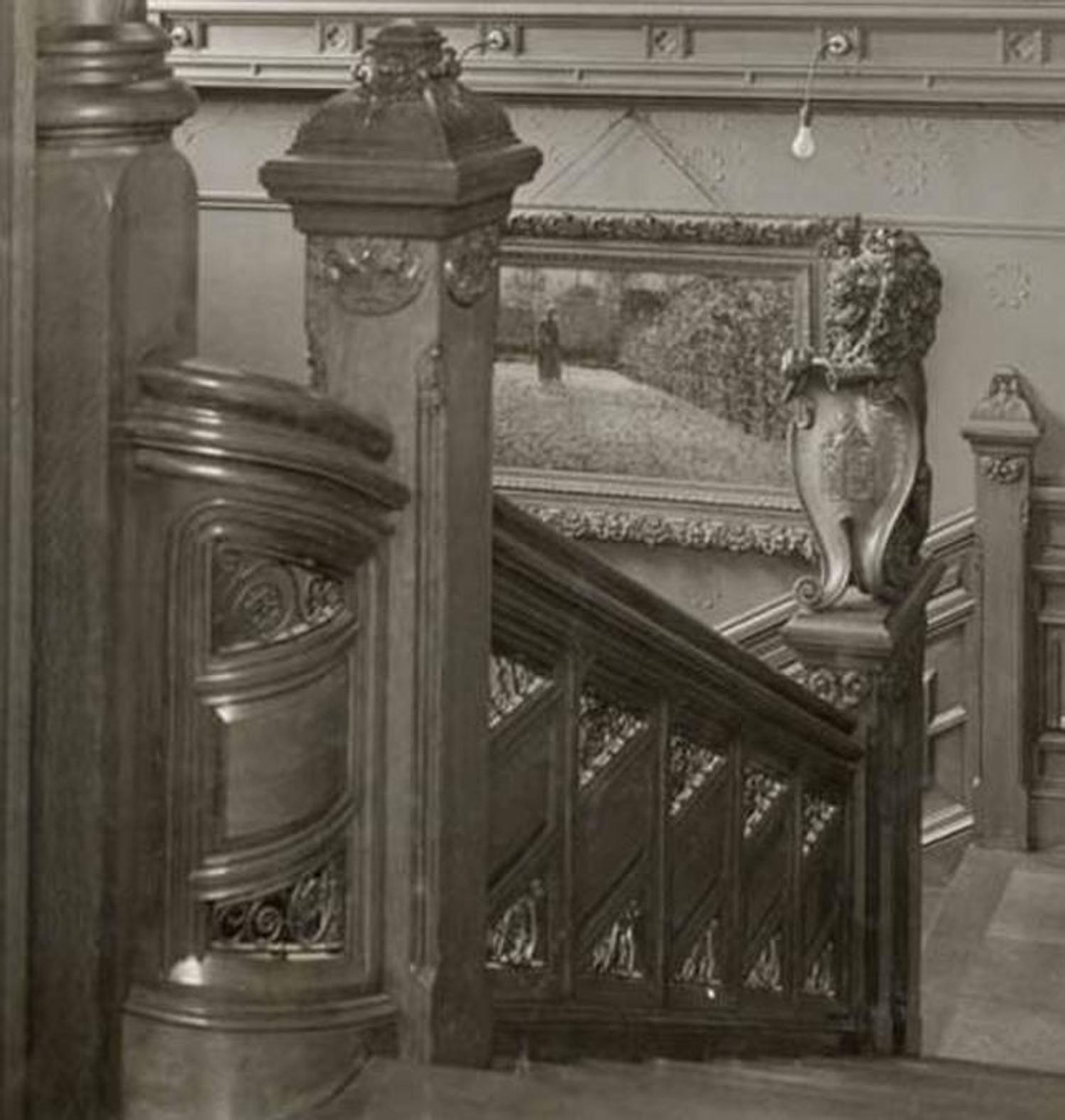 Henry Ives Cobb and Charles Sumner Frost, staircase railing from the Palmer Mansion, Chicago, Illinois, 1882-1885