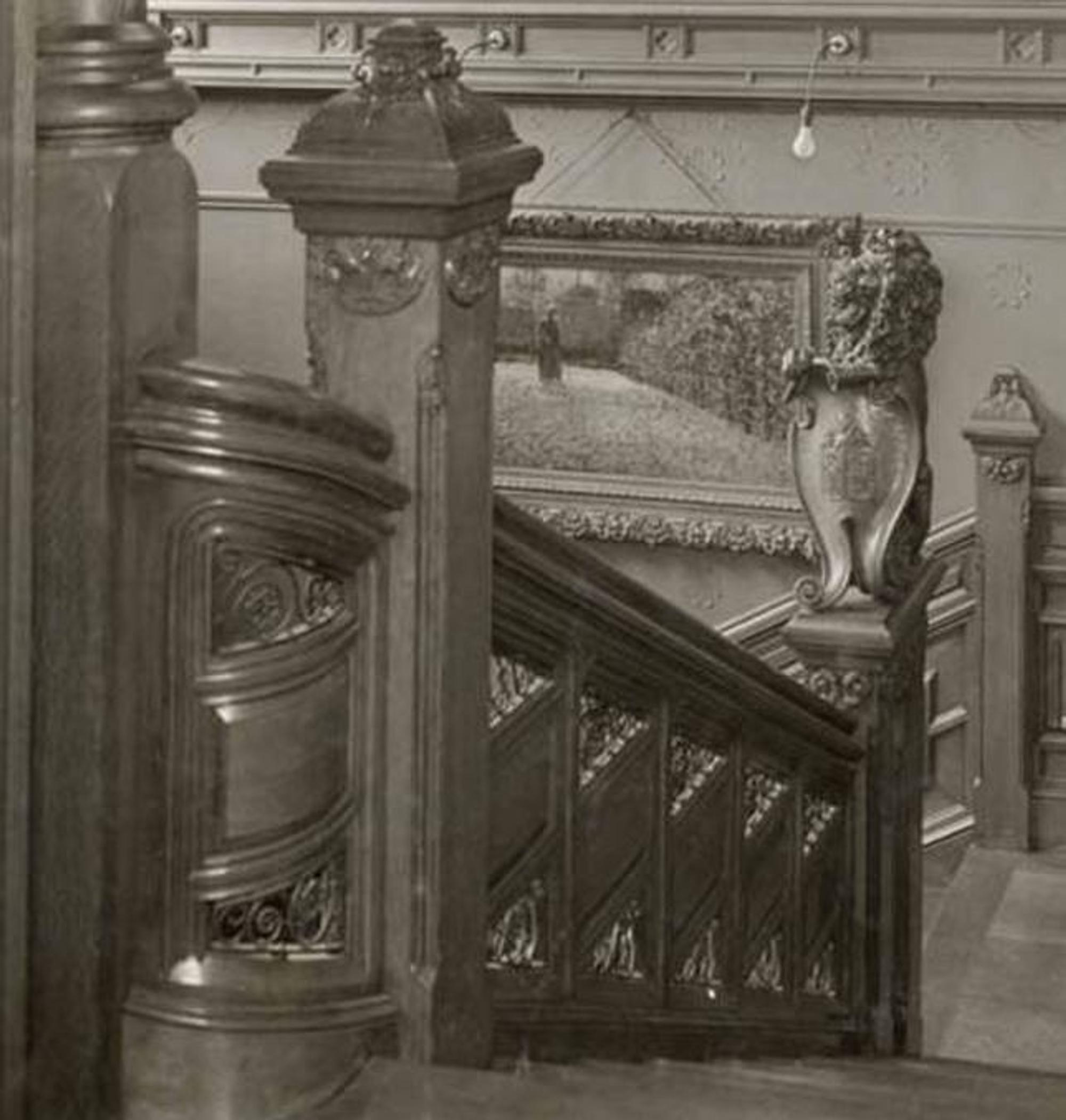 Henry Ives Cobb and Charles Sumner Frost, staircase railing from the Palmer Mansion, Chicago, Illinois, 1882-1885