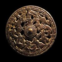 A Eurasian Gilt-Bronze Openwork Roundel