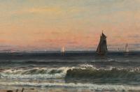 Sailboats off Ocean Shore