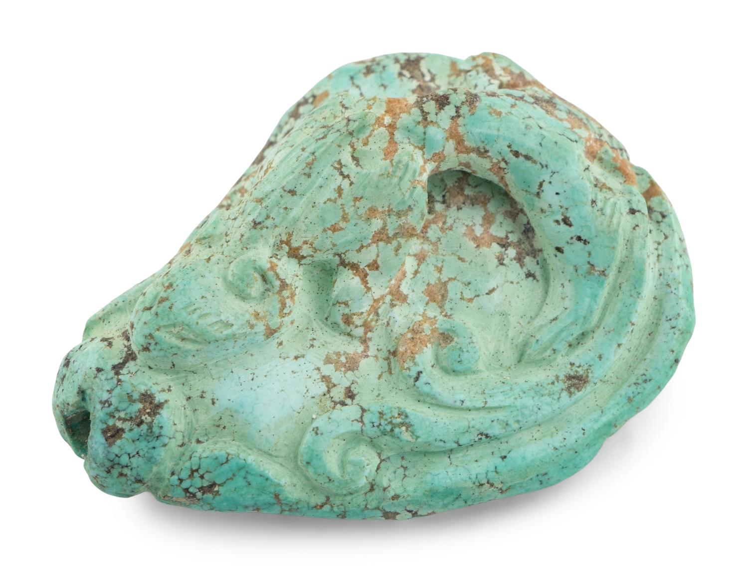 A Chinese Turquoise Animal Plaque