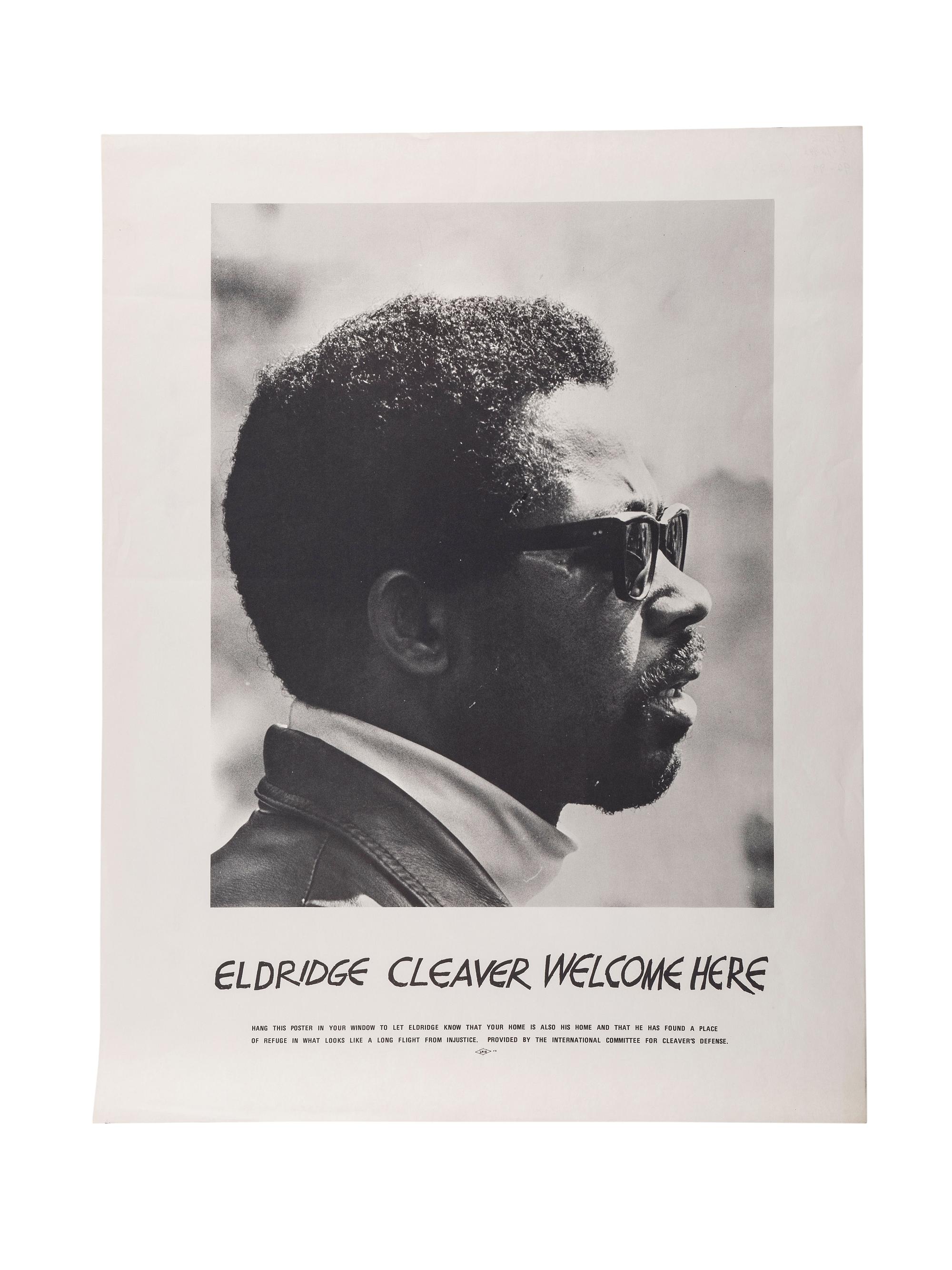 [BLACK PANTHERS]. Eldridge Cleaver Welcome Here. N.p., ca 1968.