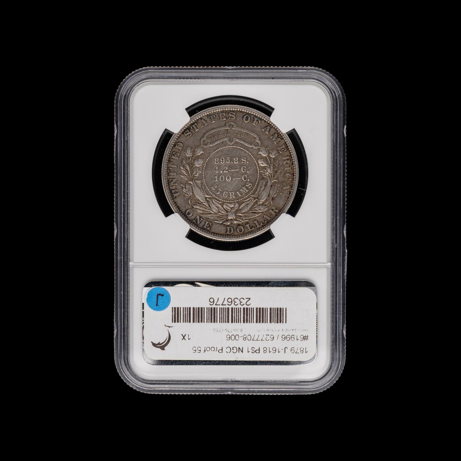 An 1879 Metric Dollar $1 Proof [J-1618; NGC PF55]