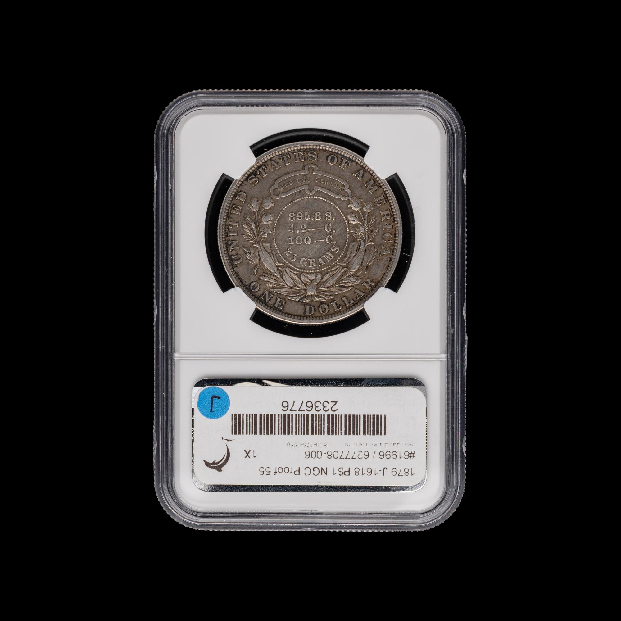 An 1879 Metric Dollar $1 Proof [J-1618; NGC PF55]
