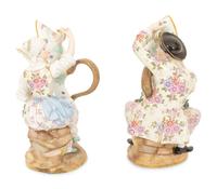 A Pair of Meissen Porcelain Figural Ewers