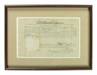 HARRISON, William Henry (1773-1841). Two Indiana Territory military documents including a partly printed document signed ("Willm. Henry Harrison"), as Governor and Commander in Chief of the Indiana Territory, Vincennes, 10 December 1811.