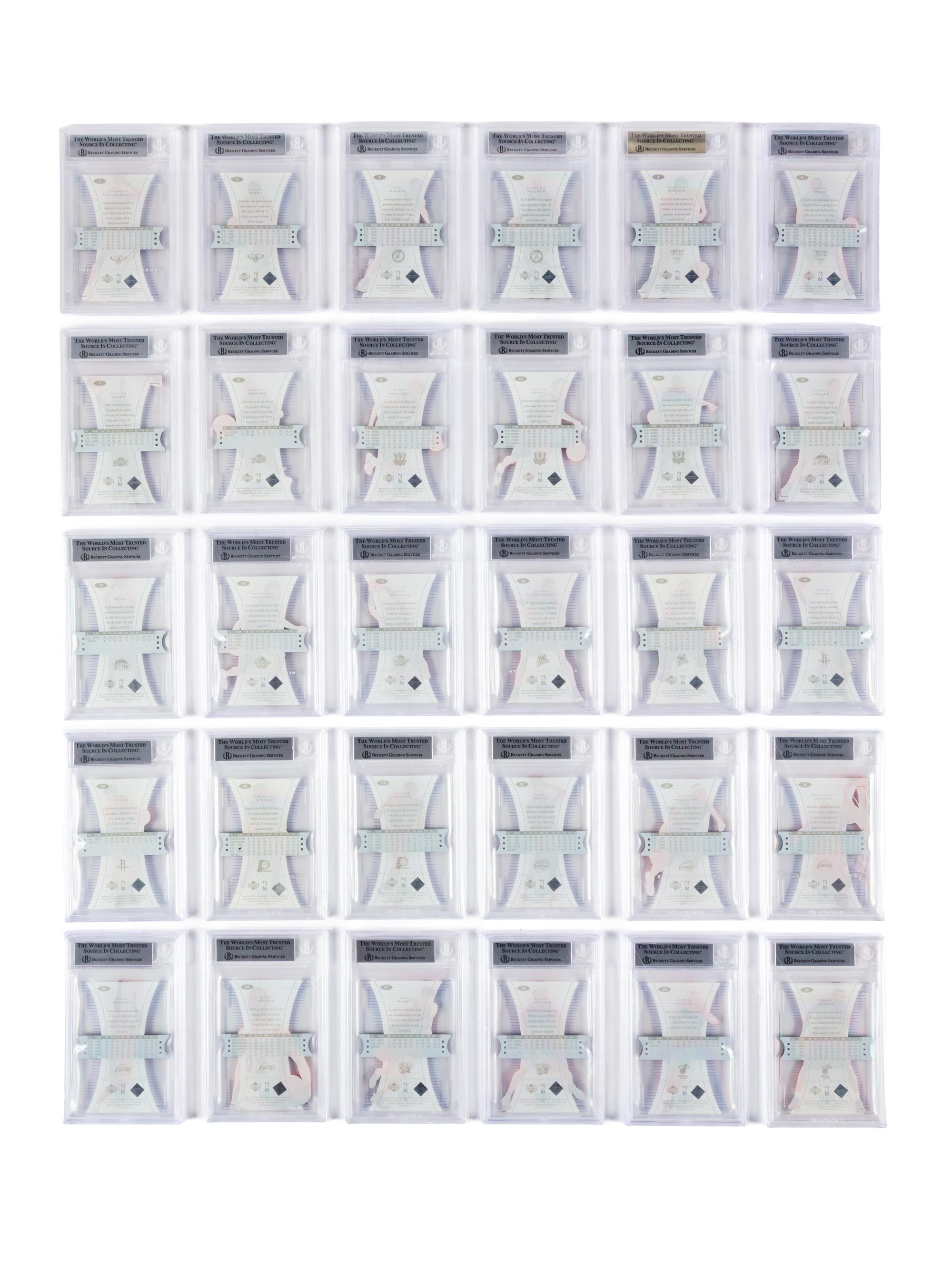 A Complete Set of 2003-04 Upper Deck BGS Graded Plexiglass Parallel Basketball Cards (60/60) With Glass Rookies (38/40) Including LeBron James Numbered Rookie Card