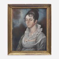 Attributed to James Martin (English, active mid-Atlantic states 1794-1820) A Pair of Portraits: A Young Lady and Gentleman