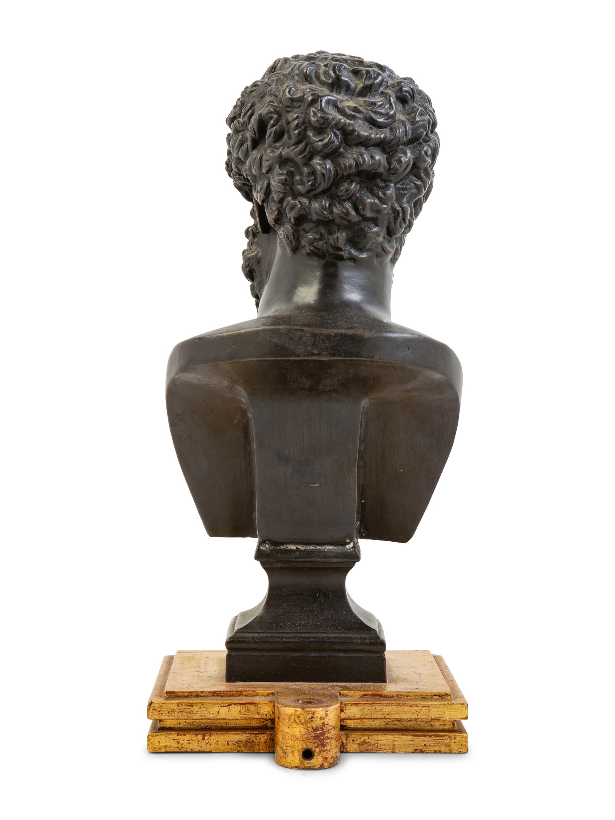 A Bronzed Composition Bust After the Antique