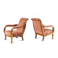 A Pair of North European Carved Fruitwood Armchairs