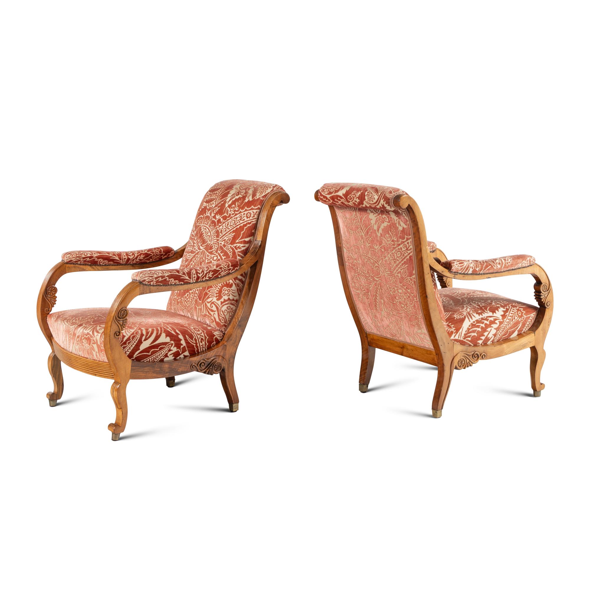 A Pair of North European Carved Fruitwood Armchairs