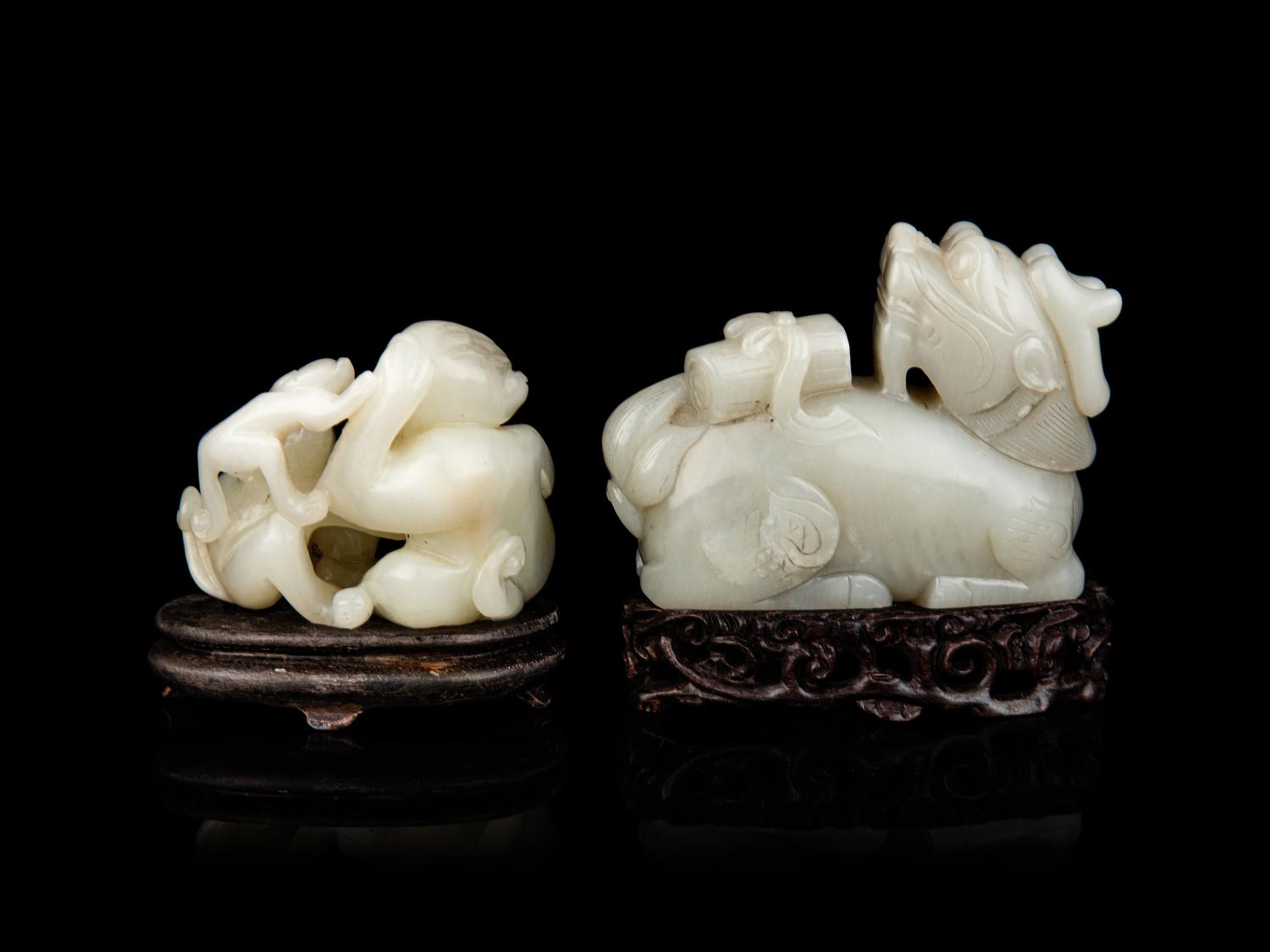 Two Chinese Jade Figures of Animals