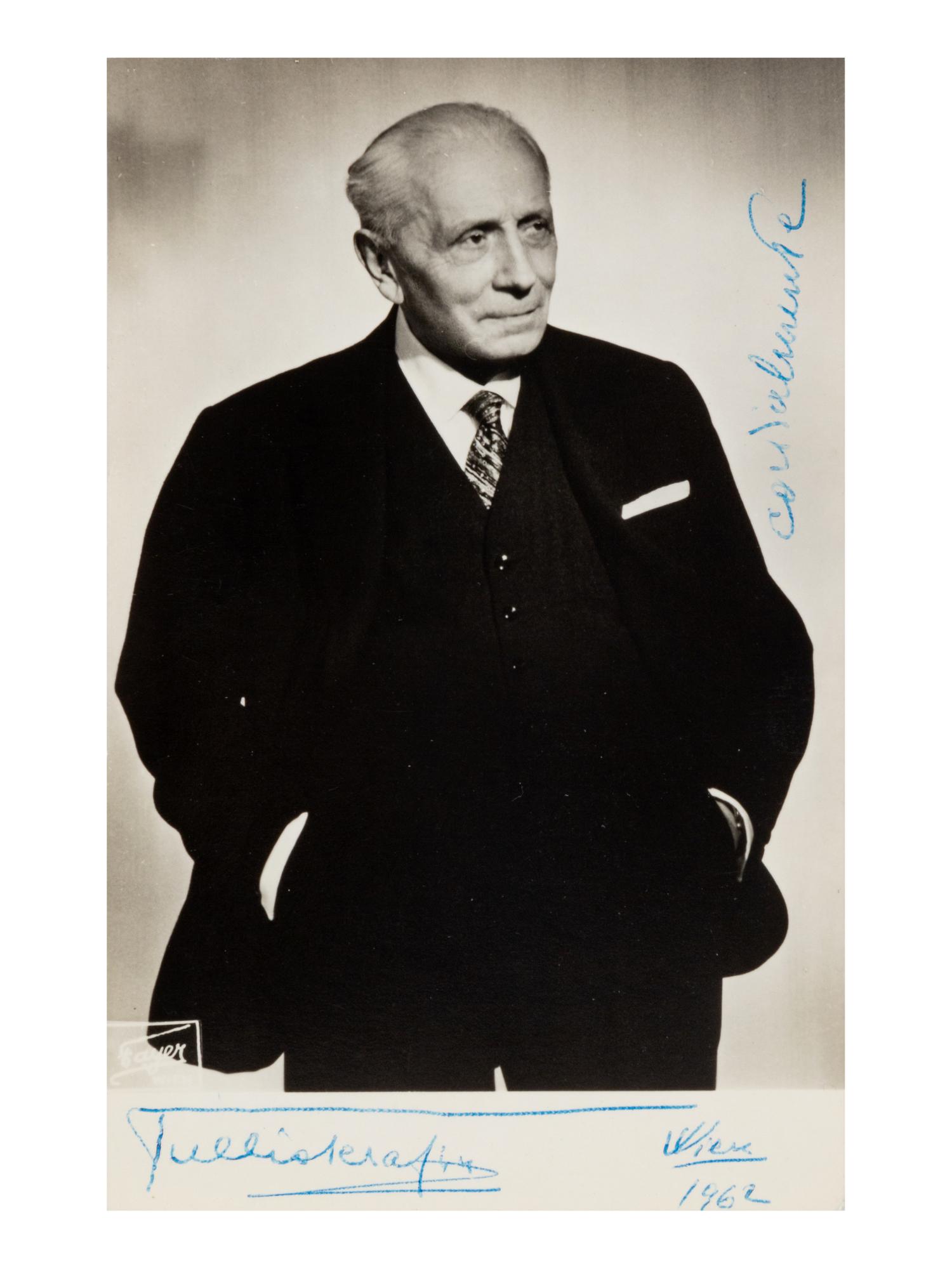 [19TH AND 20TH-CENTURY COMPOSERS AND CONDUCTORS]. A group of 5 photographs and photographic prints of conductors and composers from the 19th and 20th century, most signed, comprising images of: