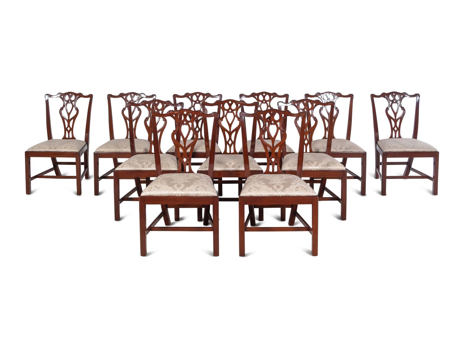 A Set of Thirty George III Style Mahogany Dining Chairs