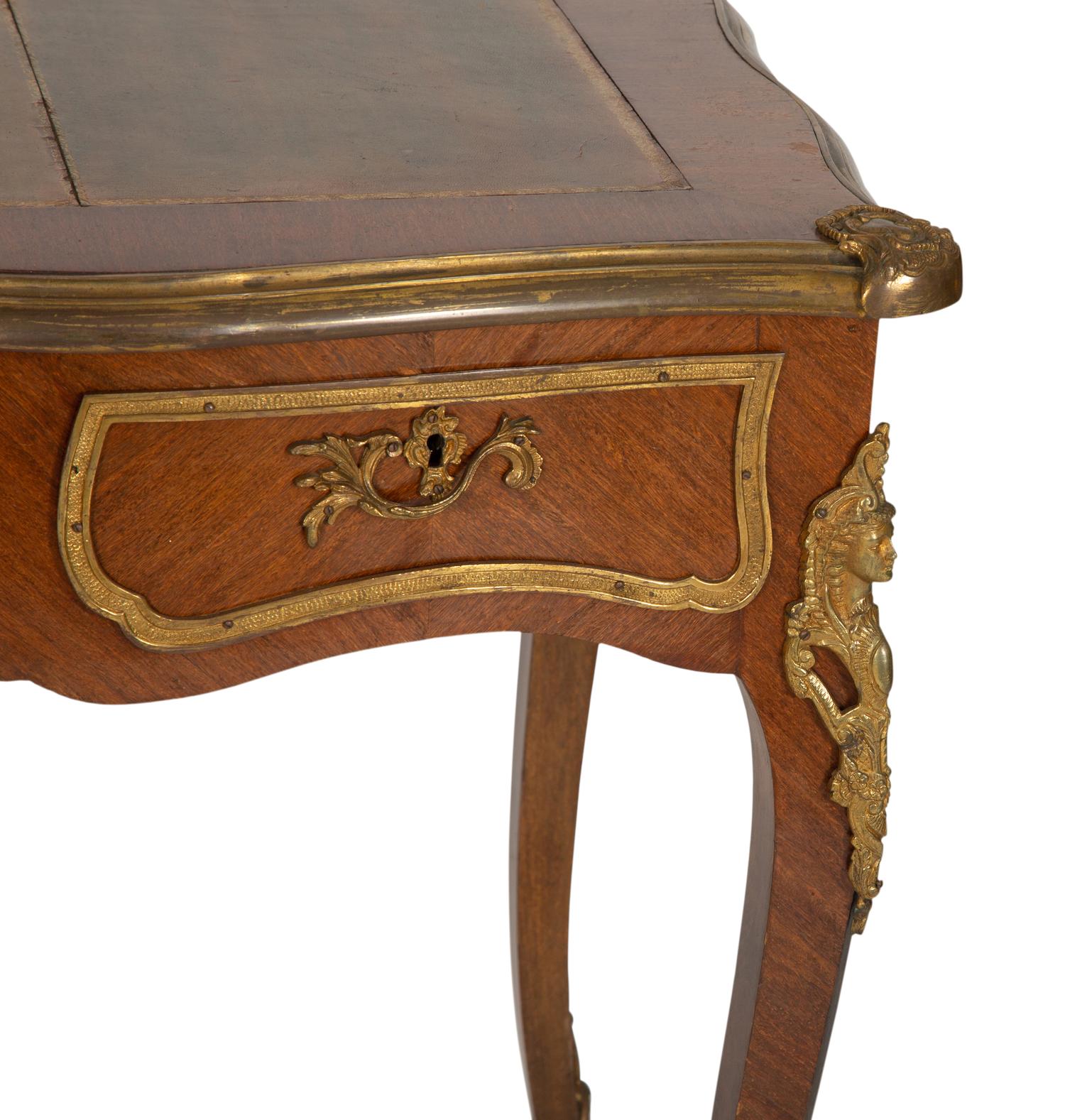 A Louis XV Style Gilt Bronze Mounted Bureau Plat