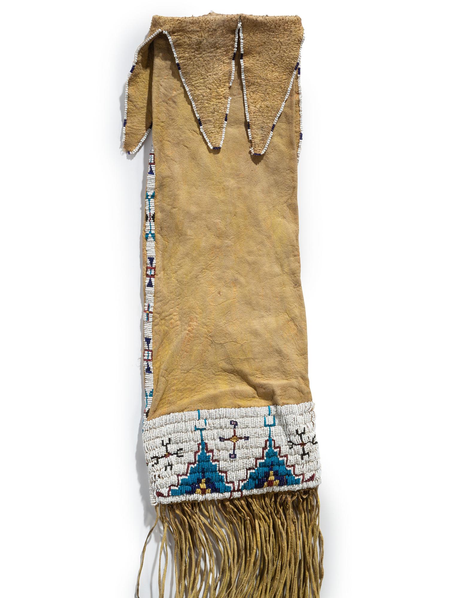 Kiowa / Comanche Beaded Hide Tobacco Bag