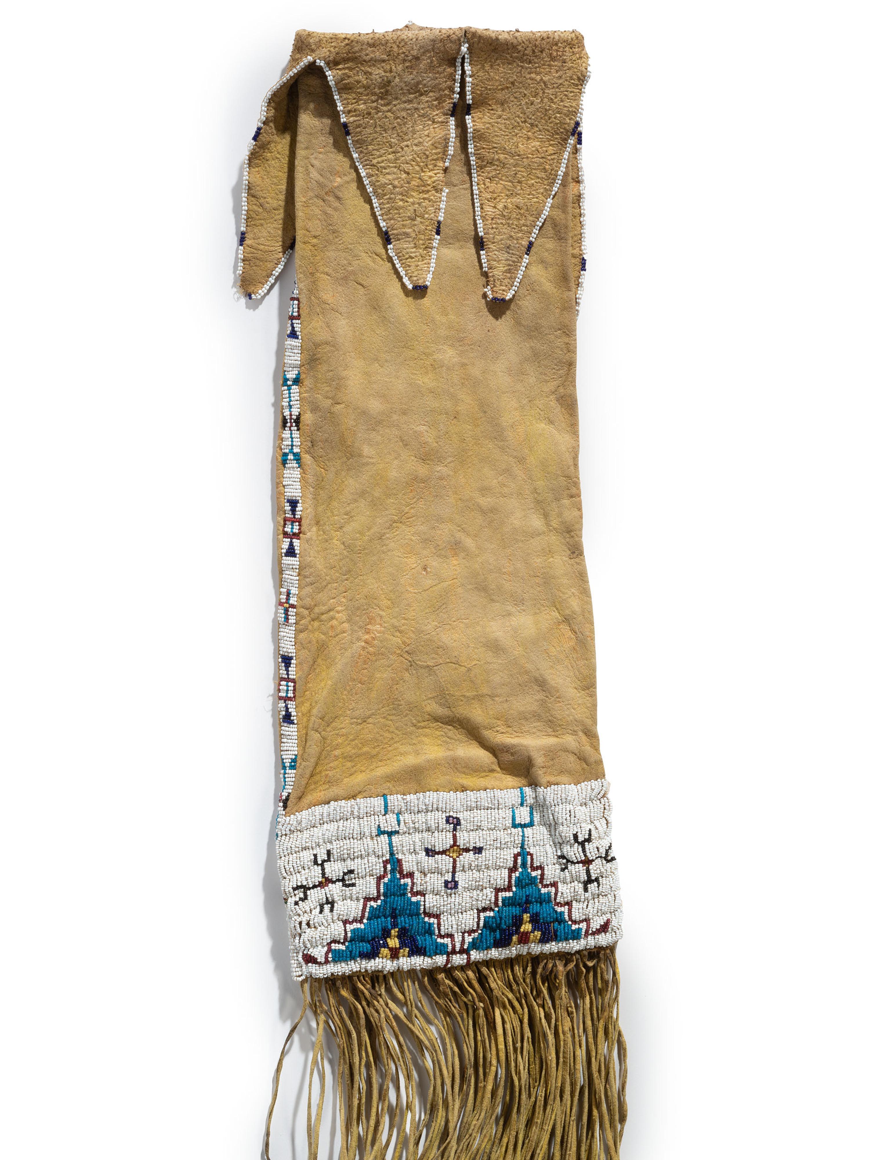 Kiowa / Comanche Beaded Hide Tobacco Bag