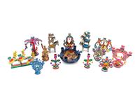 A Collection of Mexican Pottery Candelabra
