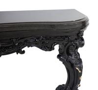 A Rococo Style Serpentine Black Painted Slate Top Console Table — 20th Century