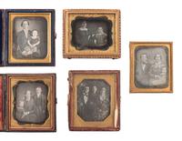 [EARLY PHOTOGRAPHY]. 20 sixth plate daguerreotypes of parents and children.