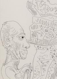 Autoportrait à la canne, avec comédien, amour replet et femmes (pl. 8 from 347 Series)