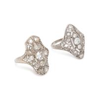 TWO DIAMOND AND PLATINUM RINGS
