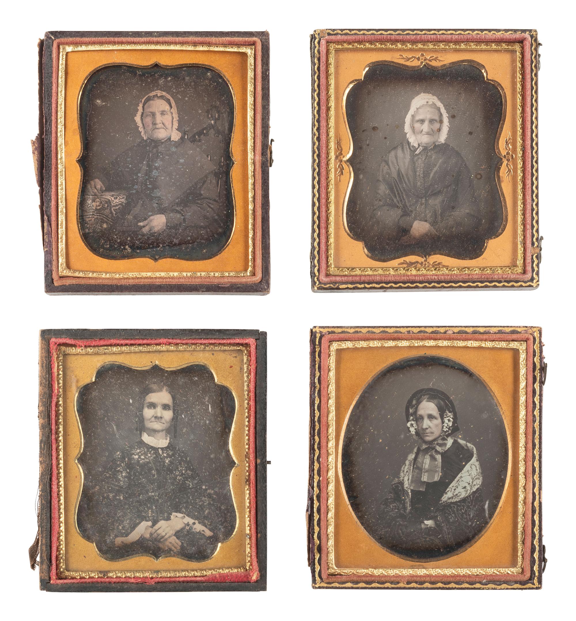 [EARLY PHOTOGRAPHY]. 29 sixth plate daguerreotypes of aged women.