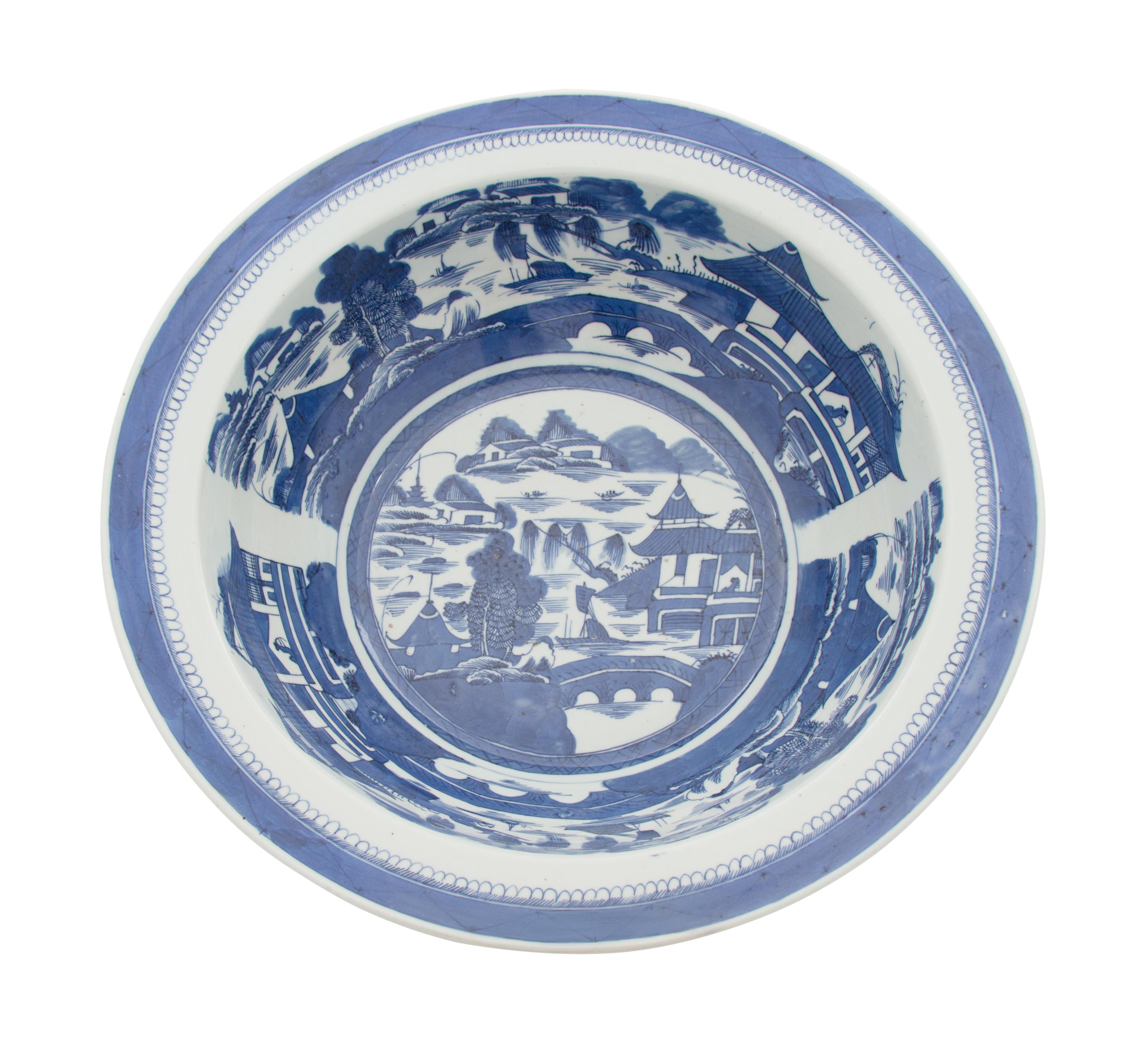 A Chinese Export Porcelain Punch Bowl Diameter 18 1/4 inches.