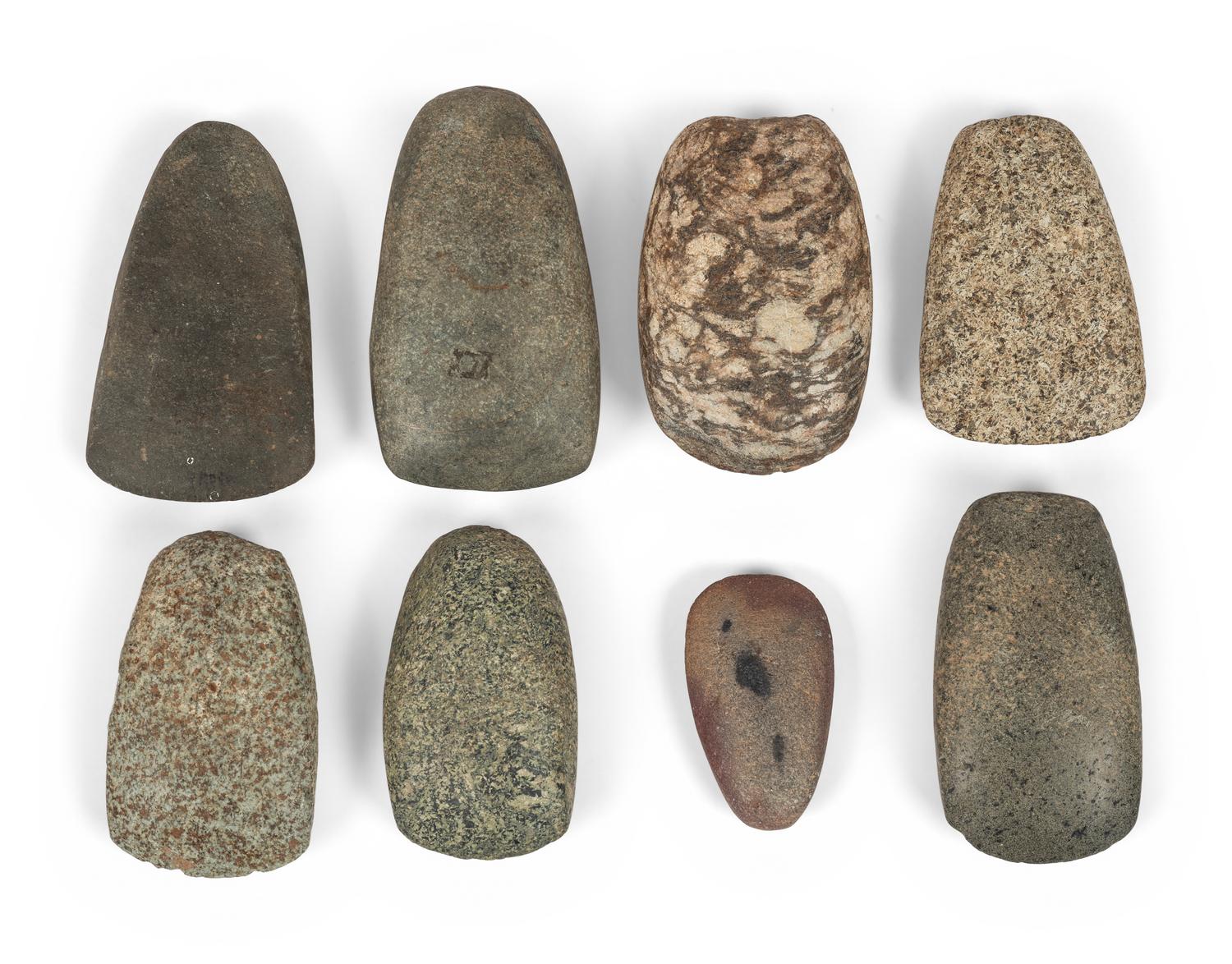 A Group of Granite Celts and Adz
