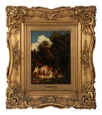 Villageois devant leur ferme , c. 1835