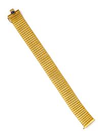 A 14 Karat Yellow Gold and Sapphire Bracelet, Italian,