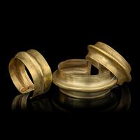 Three Chinese Gold Wrist Guard Bracelets, Southwest China, Yunan, Dian Kingdom 漢 古滇國金臂甲鐲一組三件