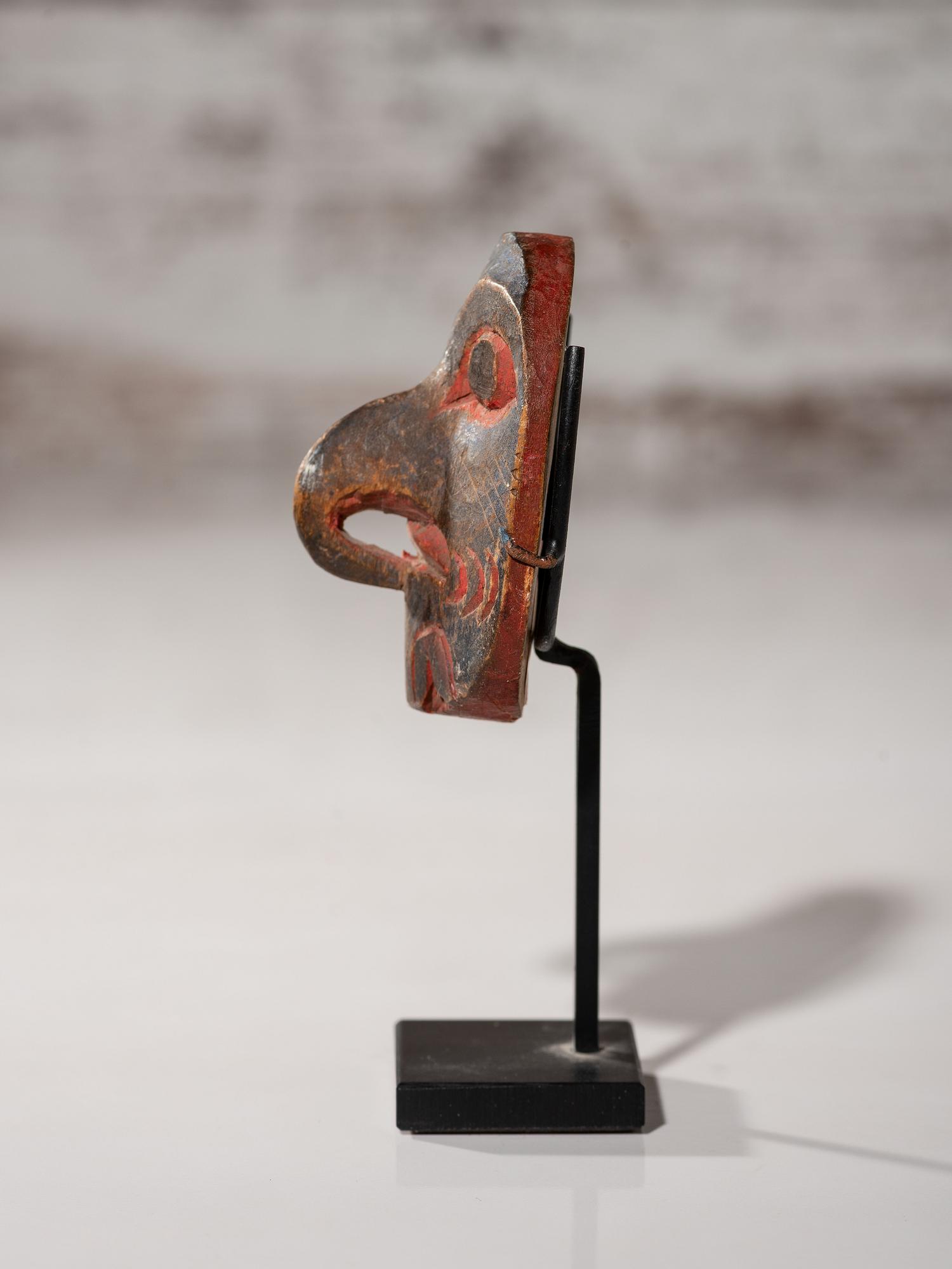 Tlingit Polychrome Hawk Maskette