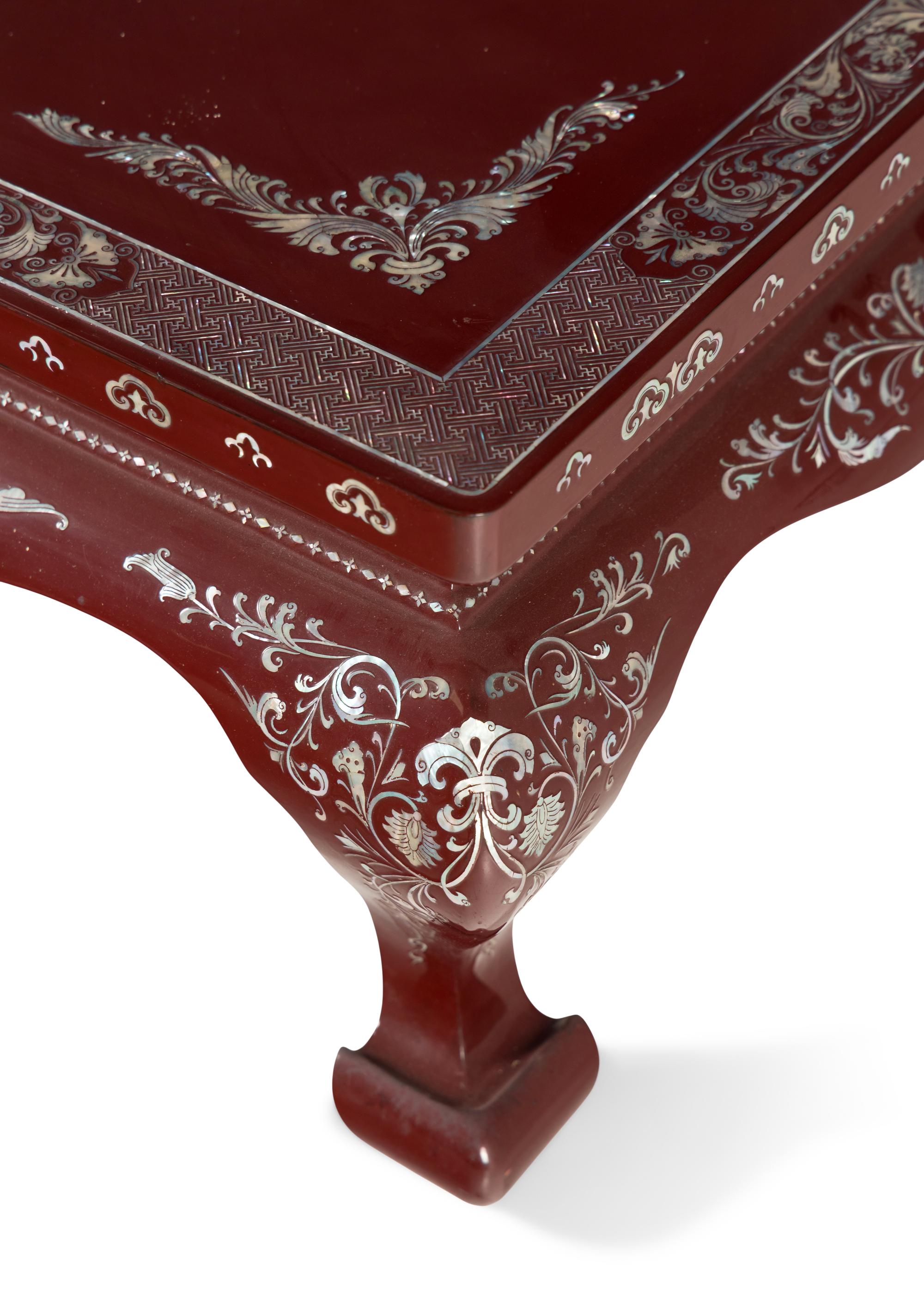 A Chinese Export Mother-of-Pearl Inlaid Low Table