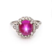 STAR RUBY AND DIAMOND RING