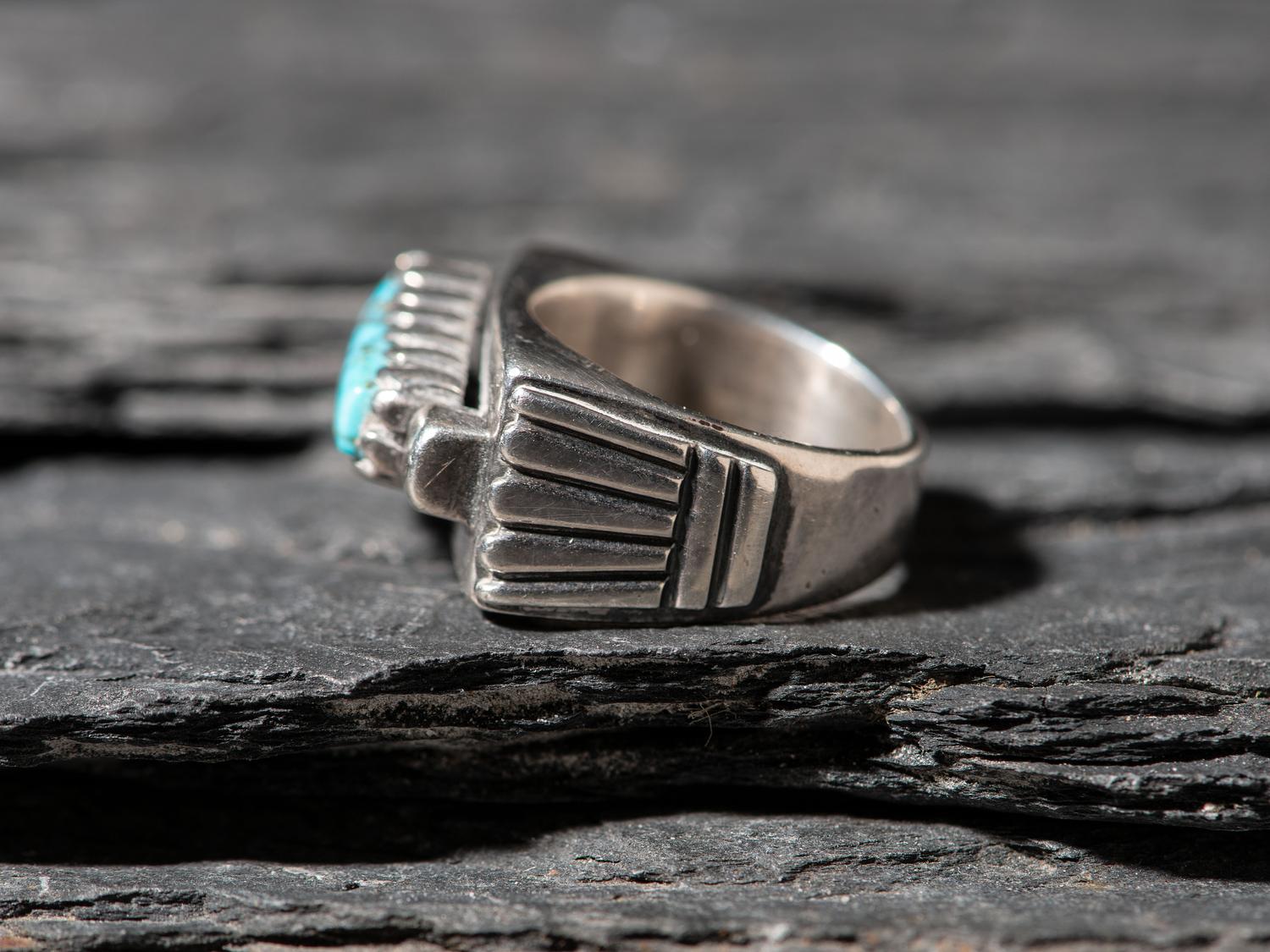 Sterling Silver and Nevada Blue Turquoise Ring
