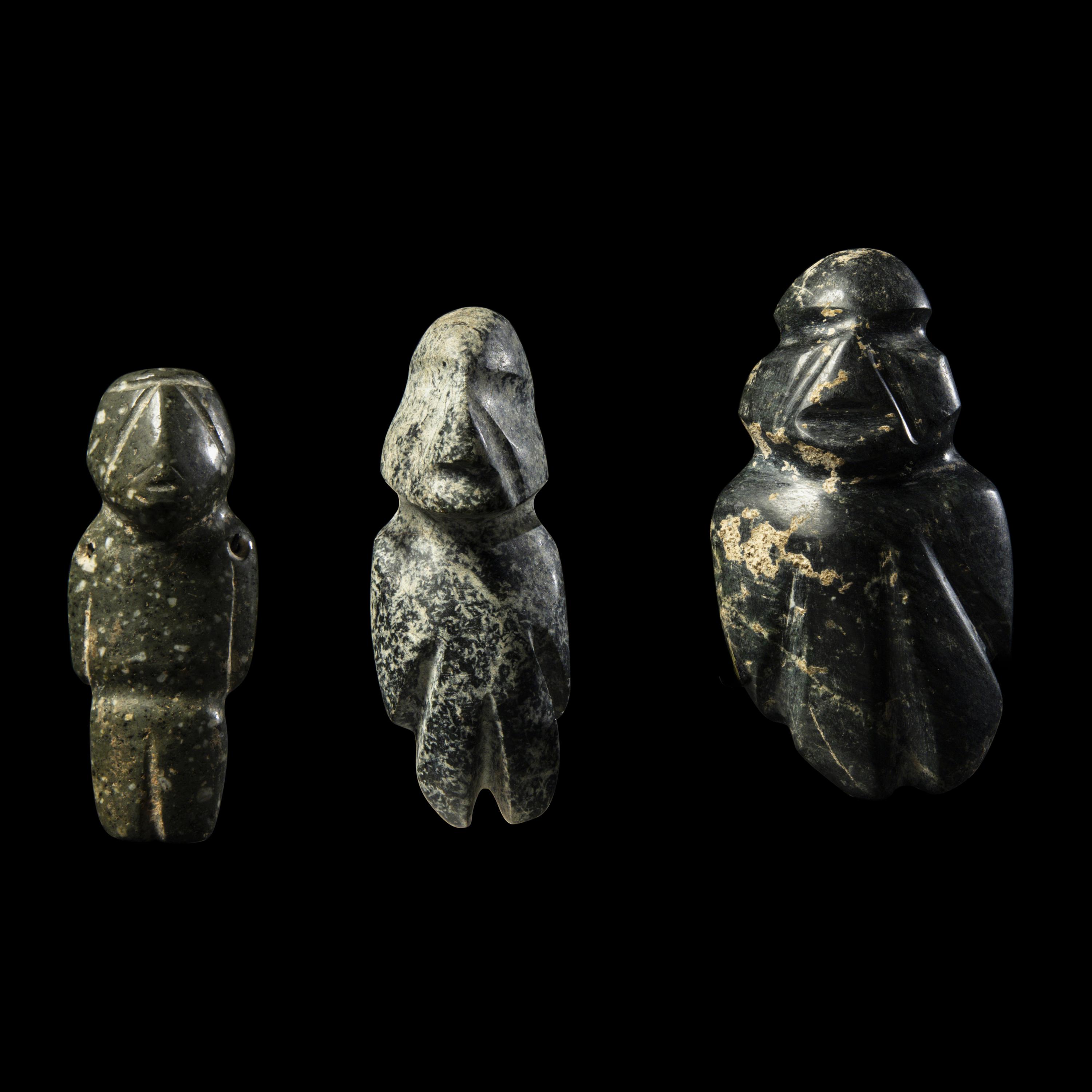 Three Mezcala Greenstone Figures