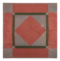 An Amish Diamond in the Square Pieced Wool Quilt