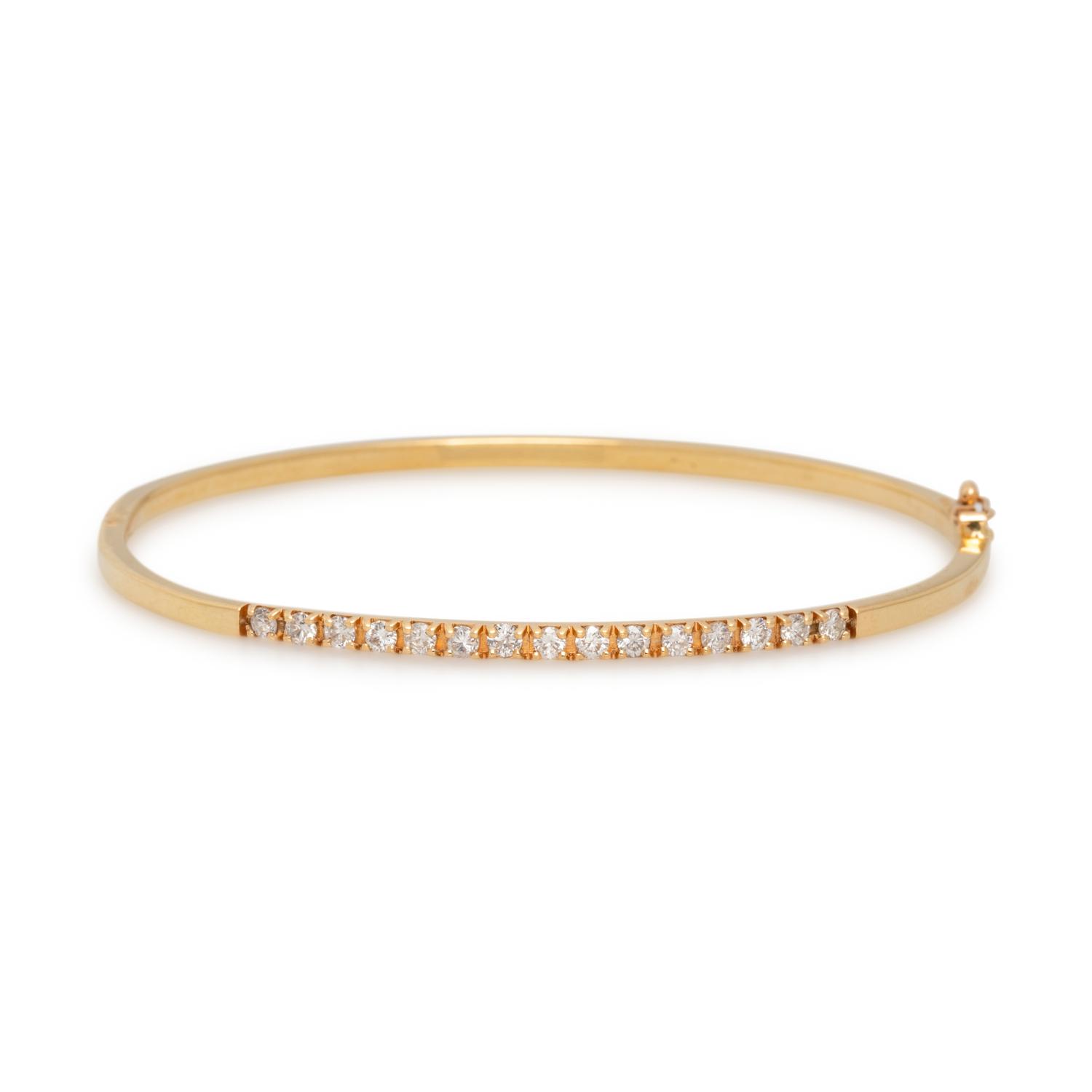YELLOW GOLD AND DIAMOND BANGLE BRACELET