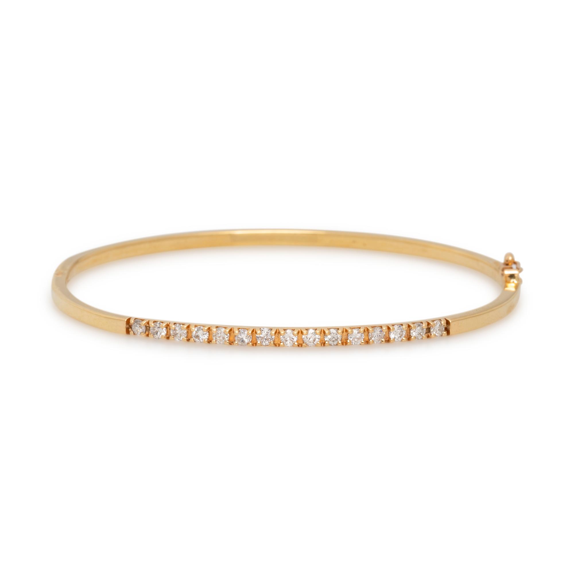 YELLOW GOLD AND DIAMOND BANGLE BRACELET