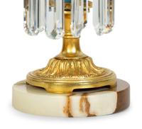 A Pair of Italian Gilt Bronze and Glass Three-Light Candelabra