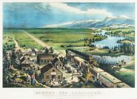 CURRIER & IVES. Across the Continent. "Westward the Course of Empire... NY, 1868. Litho. w/hand-coloring.
