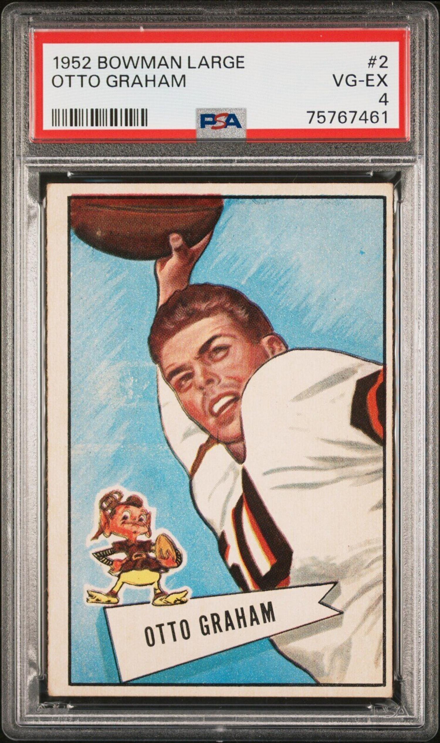 A Group of Nine 1952 Bowman Large Hall of Fame PSA Graded Football Cards,