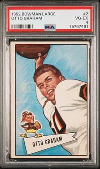 A Group of Nine 1952 Bowman Large Hall of Fame PSA Graded Football Cards,